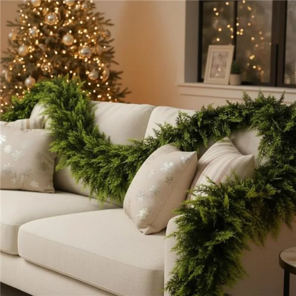 6 FT Christmas Cedar Garland Real Touch Soft & Thickness Greenery Pine Garland